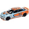 2021 Dodge Charger SRT Hellcat #01 "Gulf Oil-MOPAR" Light Blue and Orange Limited Edition 1/64 Diecast Model Car by Auto World - 2 of 3