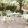 vidaXL Garden Table White Cast Aluminum 31.5 in x 31.5 in Durable - 3 of 4