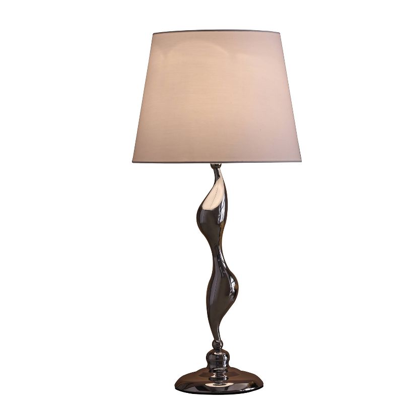 24&#34; Modern Metal Table Lamp with Twisted Base Silver - Ore International, 3 of 6
