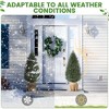 4 Ft Artificial Topiary Trees for Outdoors, Outdoor Artificial Cedar Tree Set of 2, Faux Evergreen Fake Pine Cypress Trees Plant - 4 of 4