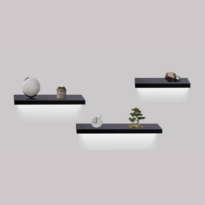 Floating Shelves 31.5" Wall Mounted Wood Shelves for Bathroom, Bedroom, Living Room, Kitchen, Hanging Shelf for Books/Storage with Invisible Brackets
