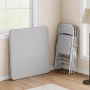 33.6 in Folding Card Table, Portable Square Folding Table with PU Soft Cushion, Black Metal Foldable Table Suitable for Living Room(No Chair) - 3 of 4