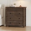 Fluted 3-Drawer Dresser & Nightstand, Wooden Chest with Storage for Bedroom, Living Room, Hallway or Entryway - 2 of 4