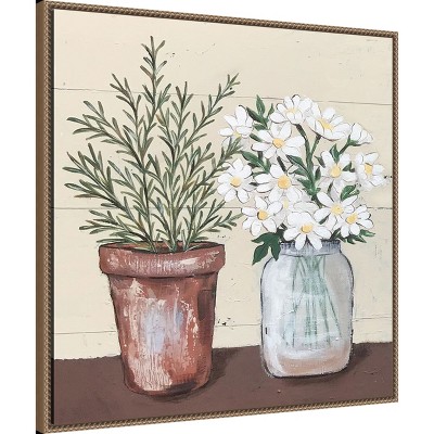 Earth Tones Still Life Canvas Print with Rustic Frame