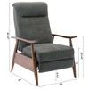 Performance Fabric Wood Arm Recliner with Cushioned Headrest, Drop-In Coil Seating, and 3-Position Recline - 4 of 4