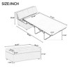 Twin Size PU Leather Folding Ottoman Sleeper Bed with Mattress Convertible Guest Bed - ModernLuxe - image 3 of 4