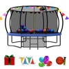 Jump Into Fun 12FT Pumpkin Trampoline With Safety Enclosure Net Ladder,flag parts Weather-Resistant For Children & Adults Catering To The Festive Mood - 3 of 4