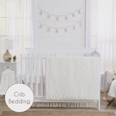 Ivory Cotton Tufted Dot Full/Queen Duvet Cover Set