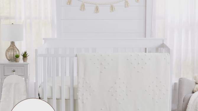 Sweet Jojo Designs Boy Girl Gender Neutral Unisex Baby Crib Bedding Set - Boho Dot Collection Ivory 4pc, 2 of 8, play video