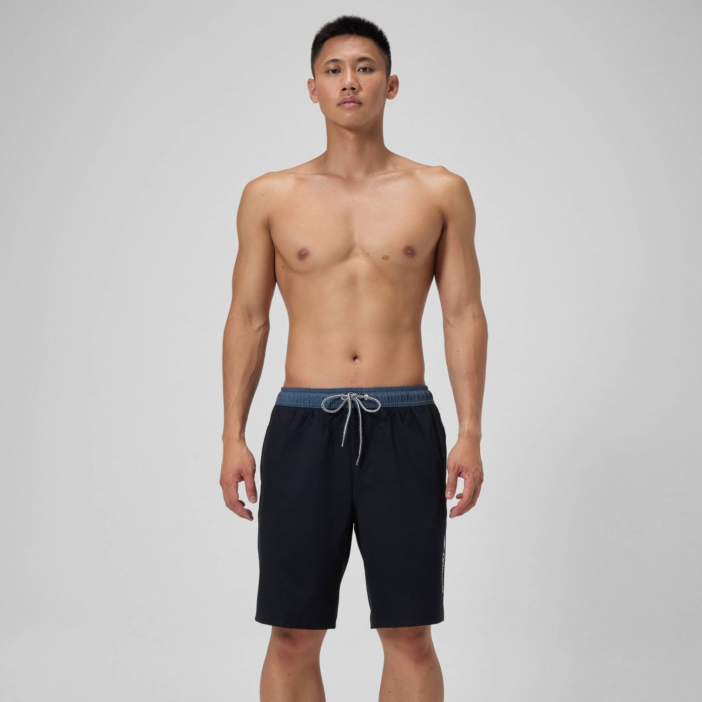 Photos - Swimwear Speedo Men's 9"  Marina Swim Shorts - Black XXL 