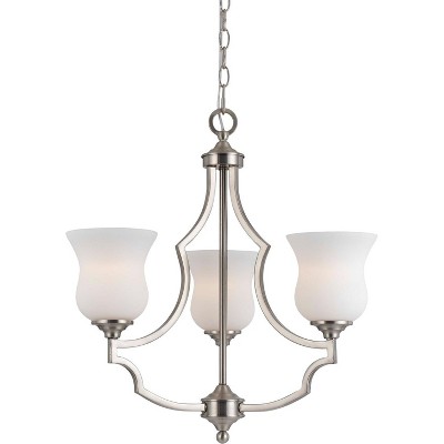 Cal Lighting 60Wx3 Barrie Metal 3 Lgt Chandelier - Frosted White