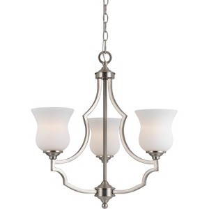 Cal Lighting 60Wx3 Barrie Metal 3 Lgt Chandelier - Frosted White - 1 of 1