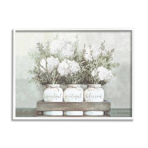 Stupell Industries Pristine Hydrangea Bouquets Thankful Grateful Blessed Sentiment - 1 of 4