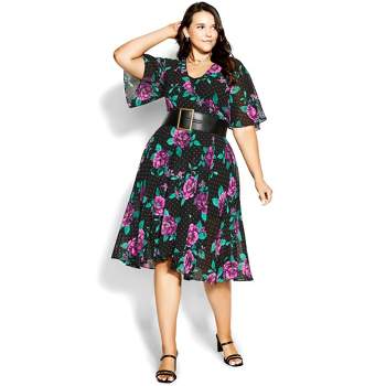 Women's Plus Size Willow Dress - black spot | AVENUE