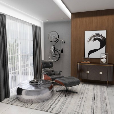 Elegant Hammered Silver Aluminum Round Coffee Table - 49"
