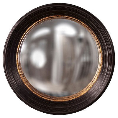 Round Rex Decorative Wall Mirror Black/Gold - Howard Elliott