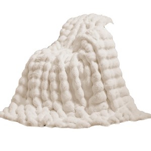 Itopfox Ultra-Soft Faux Fur Throw Blanket with Big Bubble Rabbit Fluff, Cozy Fluffy Fuzzy Plush Shaggy Blanket for Couch, Living Room, and Bed - 1 of 4