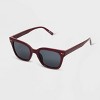 Women's Shiny Plastic Square Sunglasses - Universal Thread™ Red - image 2 of 2