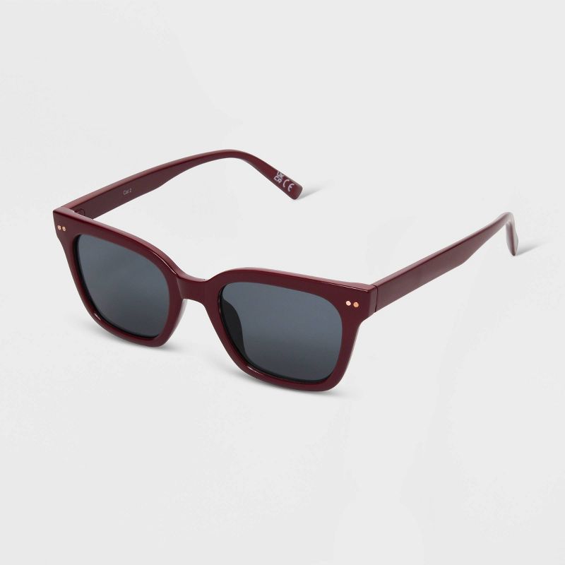 Women&#39;s Shiny Plastic Square Sunglasses - Universal Thread&#8482; Red, 3 of 4