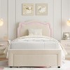 Twin Size Luxury Velvet Princess Platform Bed Frame - Smart Headboard, Built-in Storage Drawer, Wooden Slats Support,Cozy Bed for Bedroom - 3 of 4