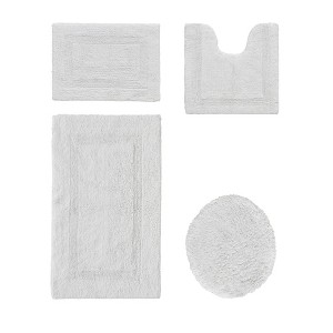 Lux Premium 100% Cotton Tufted Solid Reversible 4 Piece Bath Rug Set – Ultra-Soft, Water-Absorbent, Durable, Machine Washable Bathroom Rug - 1 of 4