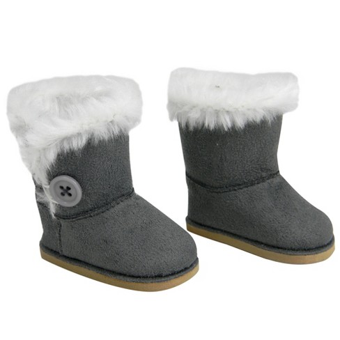 Sophia’s Suede Ewe Boots with Faux Fur Fleece Lining, Button Detail, & Classic Exposed Seams for 18” Dolls - image 1 of 4