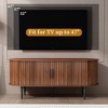 Sapphtopaz Modern TV Stand for TVs Entryway Table with Round Corner Storage Cabinet with Vertical Stripe for Living Room - 2 of 4