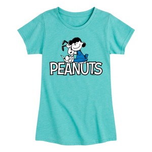 Girls' - Peanuts - Snoopy And Lucy Fitted Short Sleeve Graphic T-Shirt - 1 of 4