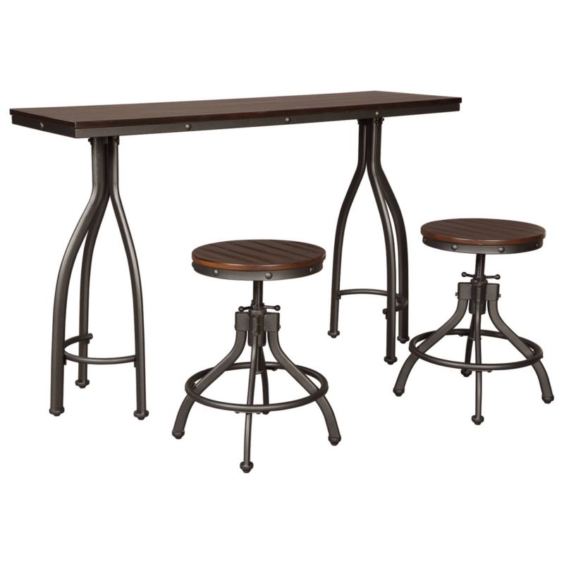 Set of 3 Odium Rectangular Dining Room Counter Table Set Brown - Signature Design by Ashley, 1 of 5