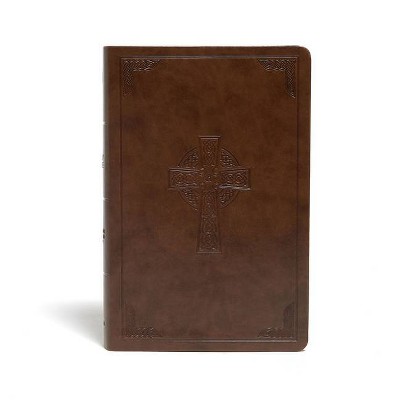 CSB Large Print Personal Size Reference Bible, Brown Celtic Cross Leathertouch, Indexed - by  Csb Bibles by Holman (Leather Bound)