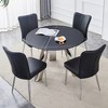 5-Piece Dining Set with Sintered Stone Table and 4 PU Armless Chairs - 2 of 4