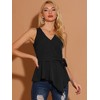 Allegra K Women's Summer Sleeveless V Neckline Wrap Tie Waist Tops - 3 of 4