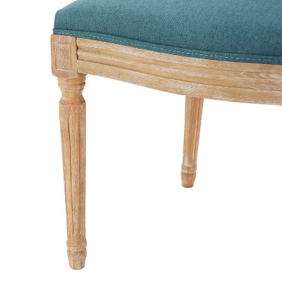 Blue Upholstered Wood Side Chair Set of 2