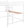 PAGED Simple Metal Loft Bed Bunk Bed with Desk, Twin Size Bed Frame with Shelves, Ladder and Guardrail for Kids, Teens, Adults - 3 of 4