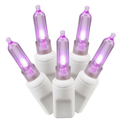 purple led christmas lights white wire