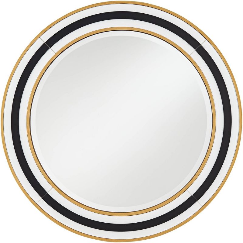 Possini Euro Design Possini Cape Cod Black and Gold 31 1/2" Round Wall Mirror, 1 of 10