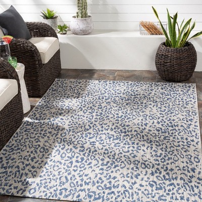 Alem Navy Blue Synthetic Fur Rectangular Area Rug