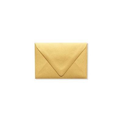 LUX A1 Contour Flap Envelopes 3 5/8 x 5 1/8 50/Box Gold Metallic 1865-07-50