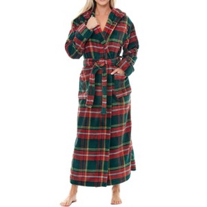 ADR Plush Fleece Women's Robe, Long Hooded Women's Bathrobe, Soft Cozy Women's Bath Robe & Plus Sizes - 1 of 2