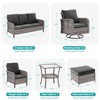 Sonkuki 8 Pieces Patio Sofa with Swivel Rocking Chairs Set, All-Weather PE Rattan Conversation Couch with Cushion - 3 of 4