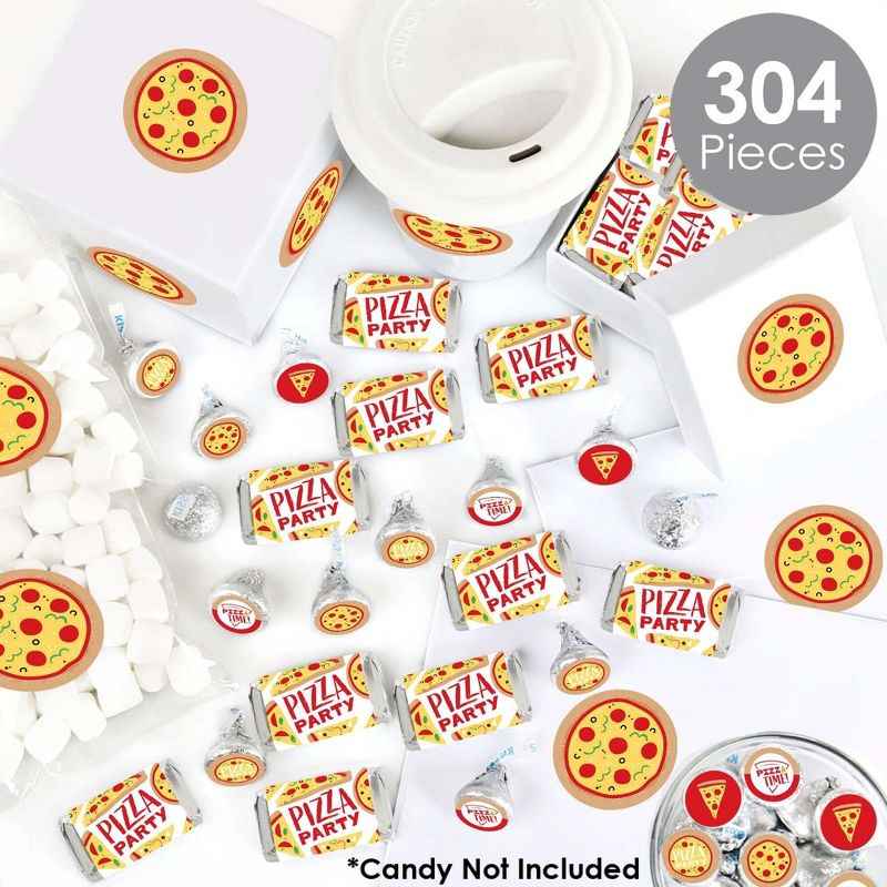 Big Dot of Happiness Pizza Party Time - Baby Shower or Birthday Party Candy Favor Sticker Kit - 304 Pieces, 2 of 9