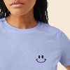 Dalix Smile Face Embroidered Soft Cotton Short Sleeve T Shirt Womens - 4 of 4