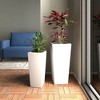 LeisureMod Orna 2-Piece Fiberstone and MgO Clay Planter Set Tapered Square Planter with Drainage Holes - 2 of 4