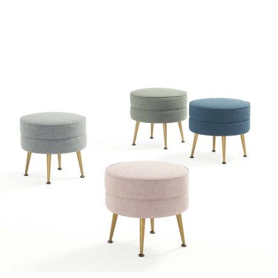 Manhattan Comfort Set of 4 Bailey Polyester Blend Upholstered Ottoman