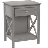 Monarch Specialties Accent Table 2 Tier End Side Table Square Nightstand Bedroom Lamp Brown Veneer Traditional - 2 of 4