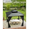 10x10 Ft Hardtop Gazebos with Heavy Duty Double Roof, Nettings and Curtains - 3 of 4