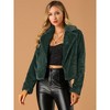 Allegra K Women's Cropped Notch Lapel Open Front Faux Fur Fluffy Coat - image 3 of 4