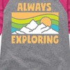 Girls' - Instant Message - Always Exploring Shirt Tail Raglan Graphic T-shirt - 2 of 4