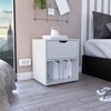 TIRAMISUBEST Light Gray Nightstand with Sliding Drawer, Modern Bedroom Storage - 3 of 4