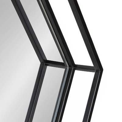 Elegant Hexagon Gold Metal Full-Length Mirror 30"x33"